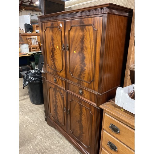 502 - Reproduction double cupboard with 2 drawers