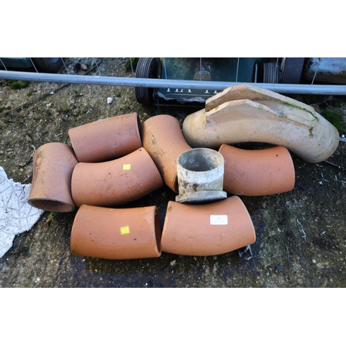 16 - Various clay pipe bends (underground waste) & rod point