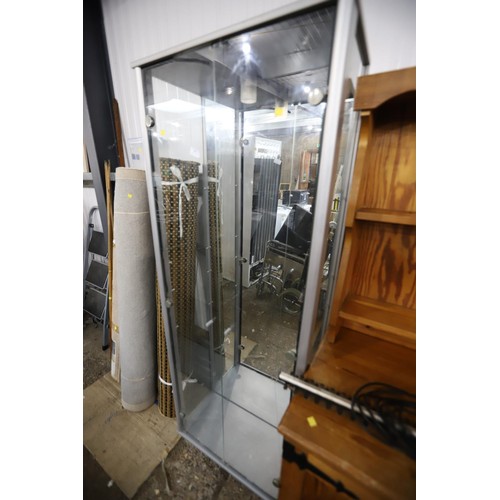 80 - Glass display cabinet with double doors & internal light