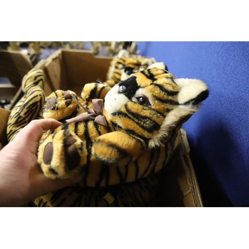 177 - Box containing 2 pairs of novelty tiger slippers & draft excluder