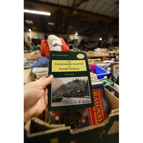 282 - 2 boxes of steam train/railway books