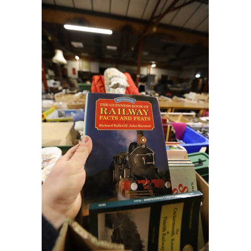 282 - 2 boxes of steam train/railway books