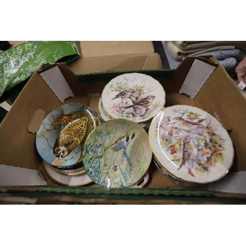 283 - 2 boxes of Coalport, Royal Albert, Wedgwood, Danbury Mint decorative plates