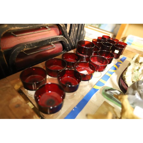 471 - Qty of ruby red glassware