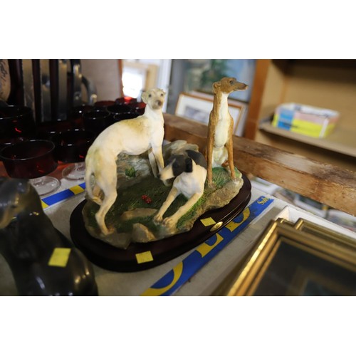 472 - 4 greyhound ornaments - Beswick, Juliana, Doris Dawson