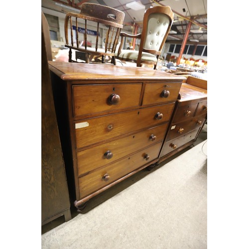 505 - Antique mahogany 2 over 3 chest of drawers