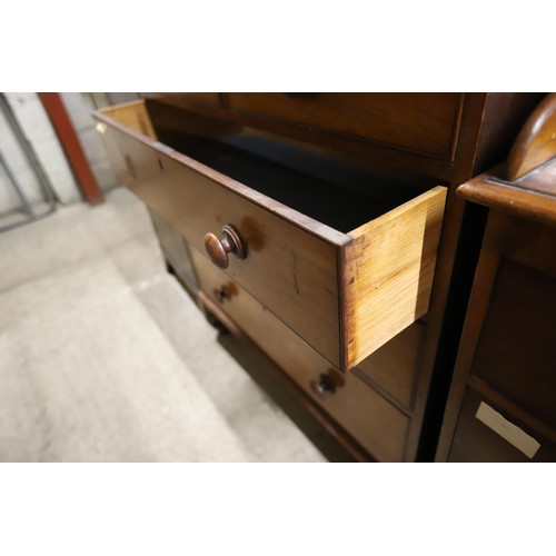 505 - Antique mahogany 2 over 3 chest of drawers