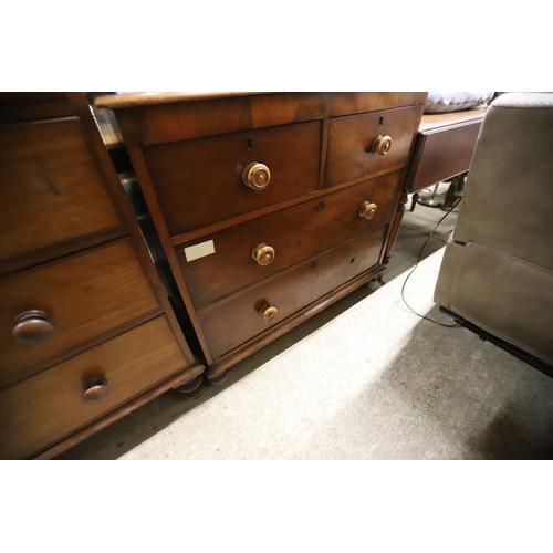 506 - Antique mahogany 2 over 2 chest