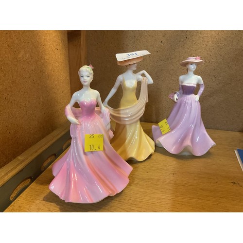 391 - Set of 3 Coalport figurines