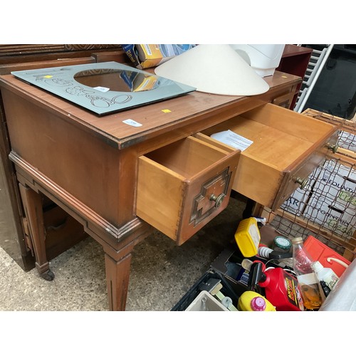 150 - 3 drawer French desk with formica top