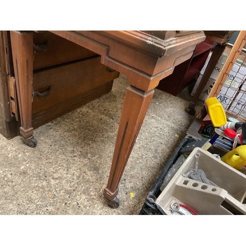 150 - 3 drawer French desk with formica top