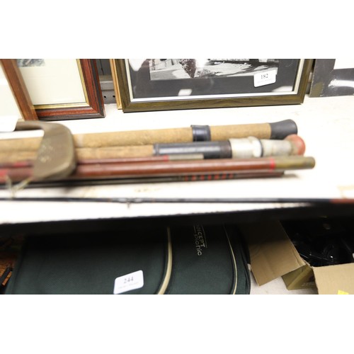 103 - Bundle of fishing rods & rod rest