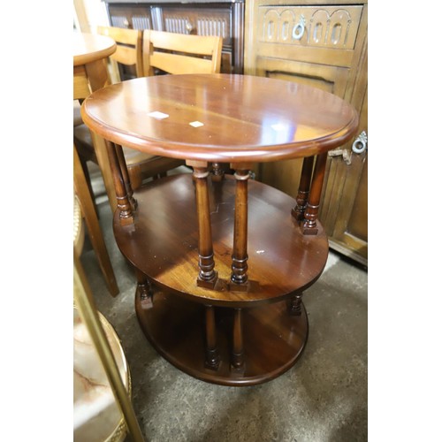 566 - 3 tier wooden oval table