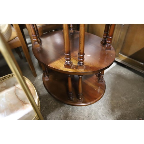 566 - 3 tier wooden oval table