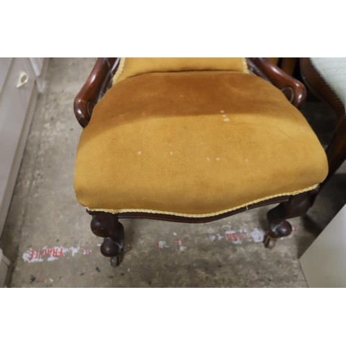 576 - Pair of victorian button back chairs