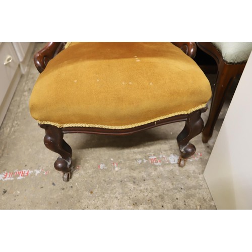 576 - Pair of victorian button back chairs