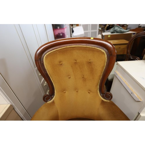 576 - Pair of victorian button back chairs