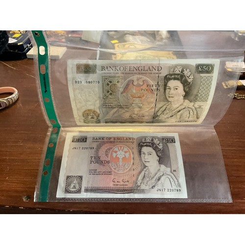 382 - Vintage £50 & £10 notes