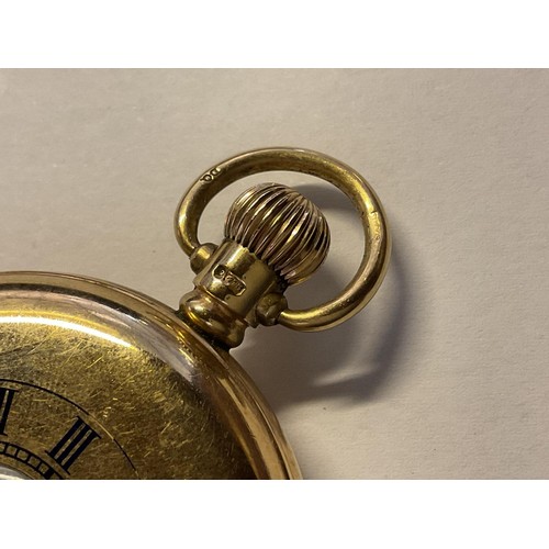 388 - Hallmarked 9ct gold case Waltham USA pocket watch