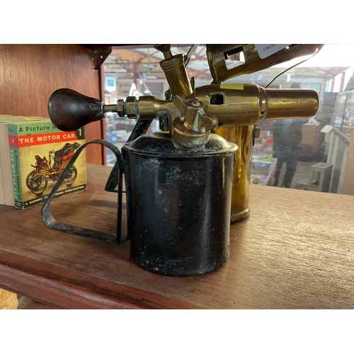 395 - Vintage brass primus blow torch (Sweden) & 1 other