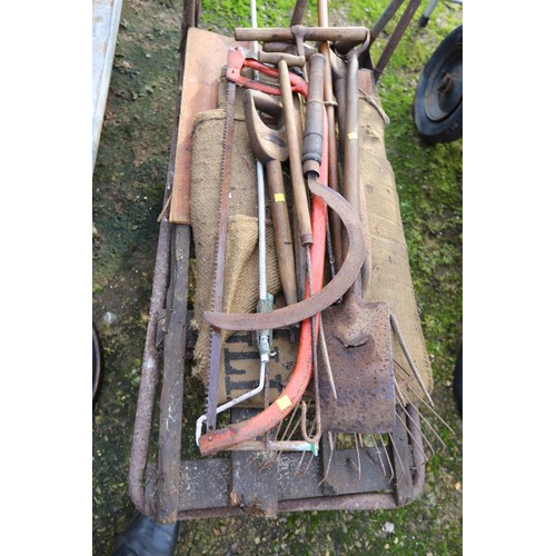 50 - Antique four-wheel trolley Af/tools