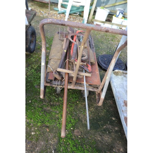 50 - Antique four-wheel trolley Af/tools