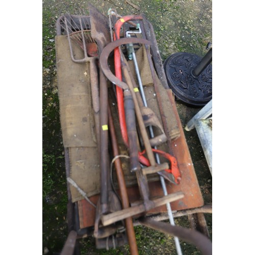 50 - Antique four-wheel trolley Af/tools