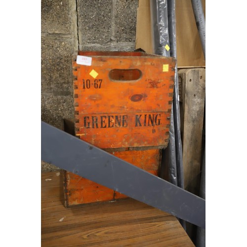 103 - Green King and Vaux advertising beer wooden crate