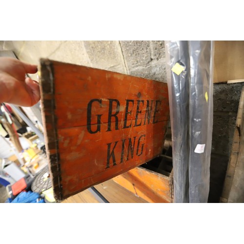 103 - Green King and Vaux advertising beer wooden crate