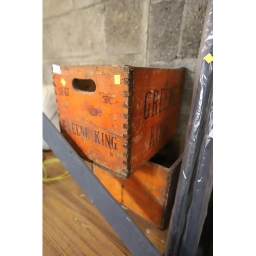 103 - Green King and Vaux advertising beer wooden crate