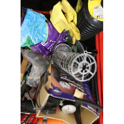 105 - Qty of misc & garden folding chairs, table, petrol cans, tools, etc