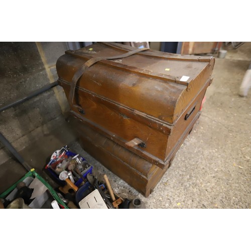 113 - 2 x antique metal trunks