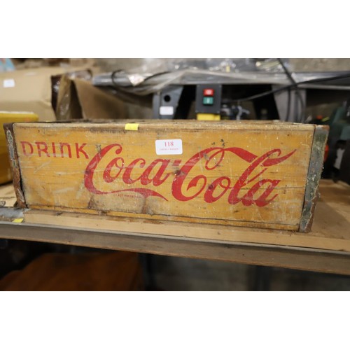 118 - Drink Coca-Cola advertising wooden bottle crate