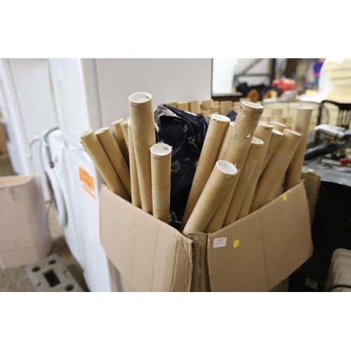 126 - Approx. 70 cardboard packaging tubes