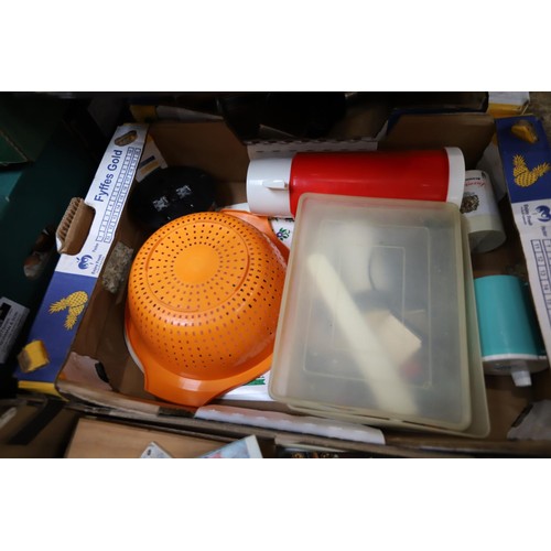 157 - 5 boxes of various kitchenware, etc