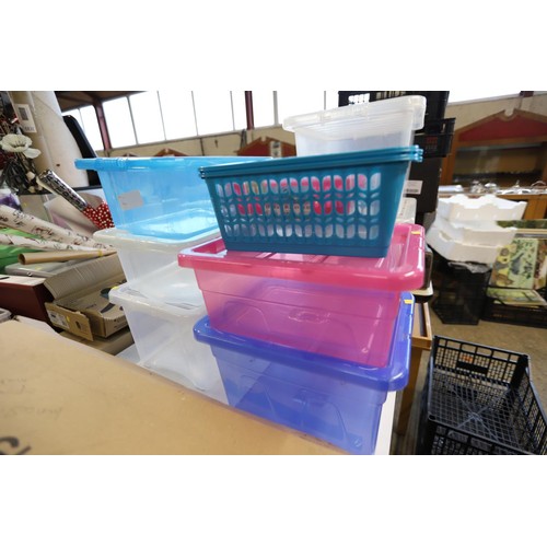 270 - Qty of storage boxes with lids & others