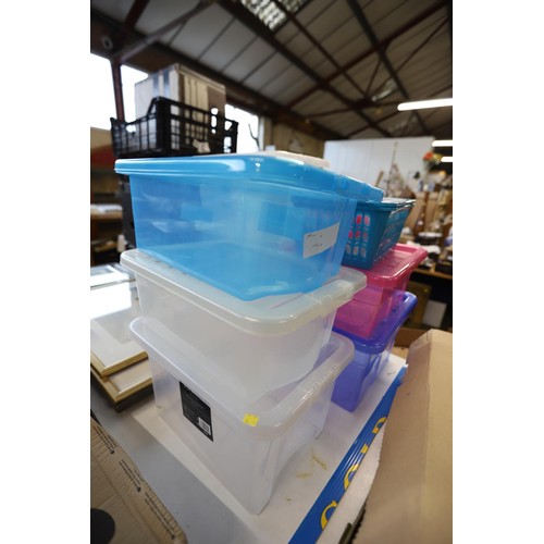 270 - Qty of storage boxes with lids & others