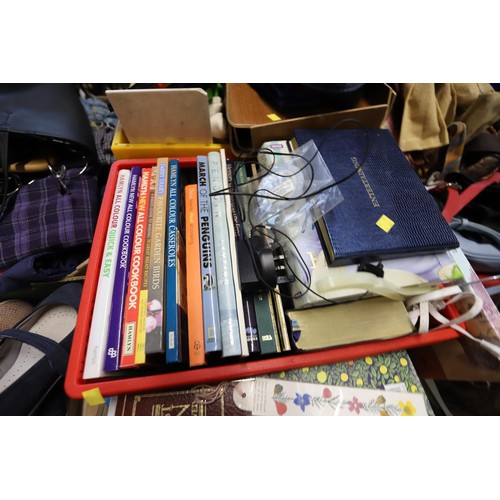 273 - Misc - books, kitchen bin, handbags, folding boxes, etc