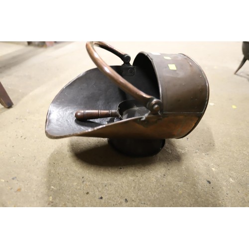 298 - Copper coal helmet with shovel