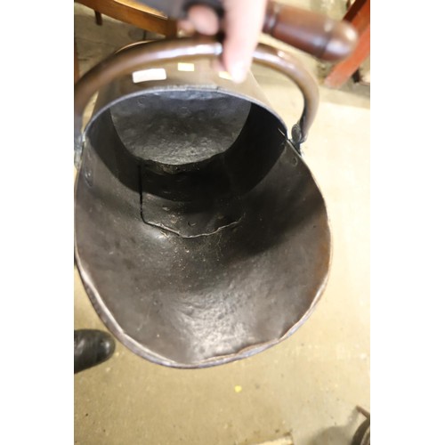 298 - Copper coal helmet with shovel