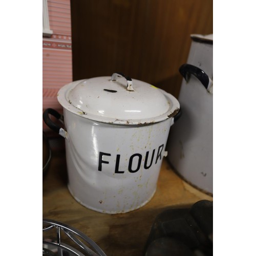 305 - Bread & flour bins, enamel