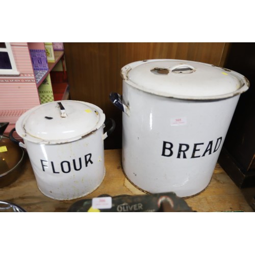 305 - Bread & flour bins, enamel