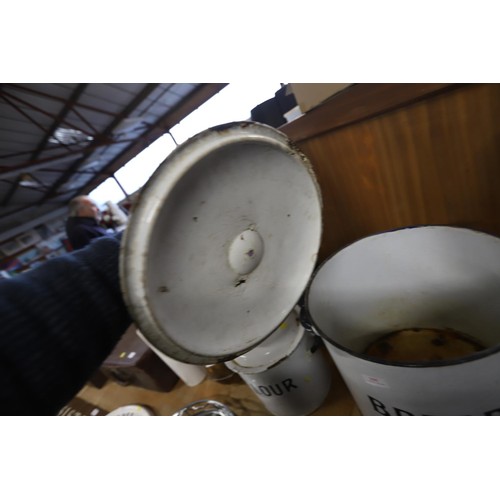 305 - Bread & flour bins, enamel