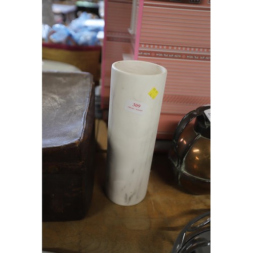 309 - Marble style tall vase