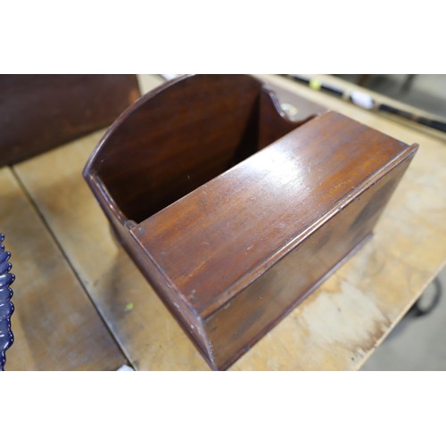 315 - Small antique mahogany hanging wall shelf with storage compartment