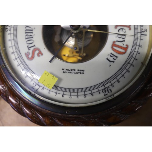 330 - Winlove Brothers of Hunstanton hanging wall round barometer