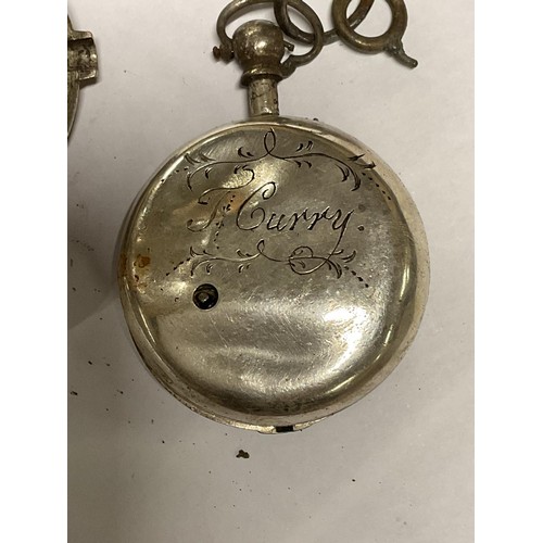 347 - 2 silver cased pocket watches a/f