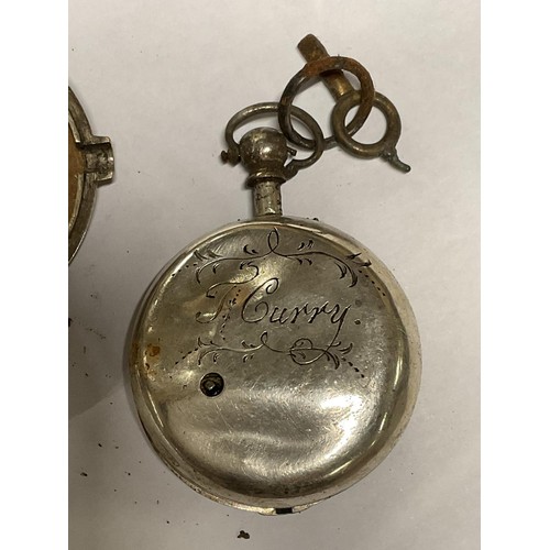 347 - 2 silver cased pocket watches a/f