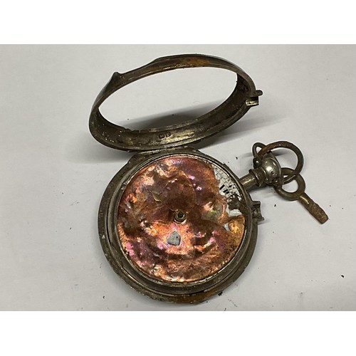 347 - 2 silver cased pocket watches a/f