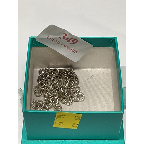 349 - 925 silver modern watch chain - 15.2gms total